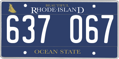 RI license plate 637067