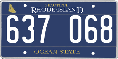 RI license plate 637068