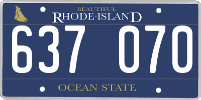 RI license plate 637070