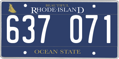 RI license plate 637071