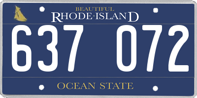 RI license plate 637072