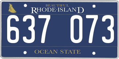 RI license plate 637073