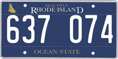RI license plate 637074