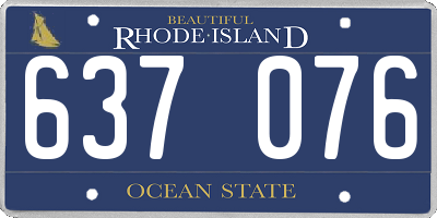 RI license plate 637076