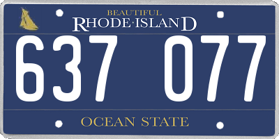 RI license plate 637077