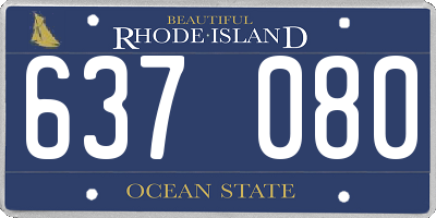 RI license plate 637080