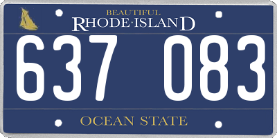 RI license plate 637083