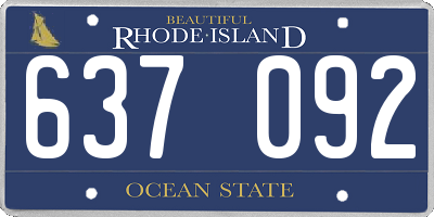 RI license plate 637092