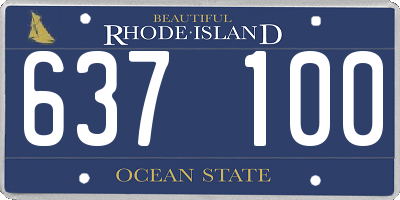 RI license plate 637100
