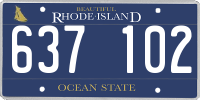RI license plate 637102