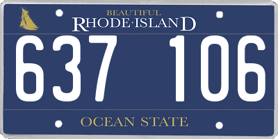 RI license plate 637106