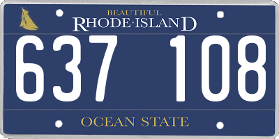 RI license plate 637108