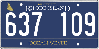 RI license plate 637109
