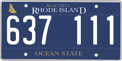 RI license plate 637111