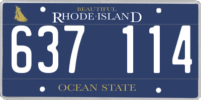 RI license plate 637114