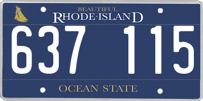 RI license plate 637115