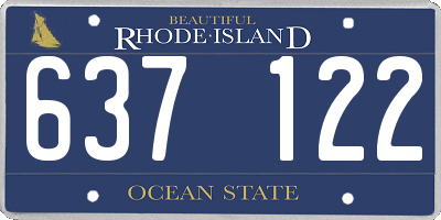 RI license plate 637122