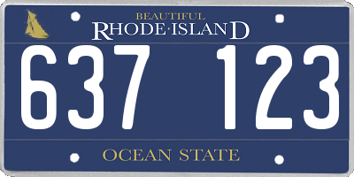 RI license plate 637123