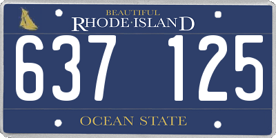 RI license plate 637125