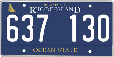 RI license plate 637130