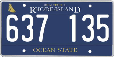 RI license plate 637135