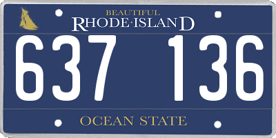 RI license plate 637136