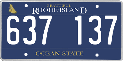 RI license plate 637137