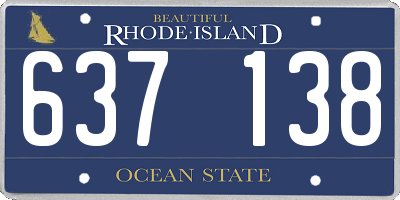 RI license plate 637138