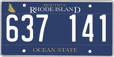 RI license plate 637141