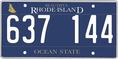 RI license plate 637144