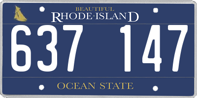 RI license plate 637147