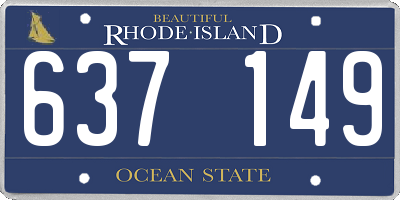 RI license plate 637149