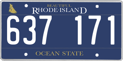 RI license plate 637171