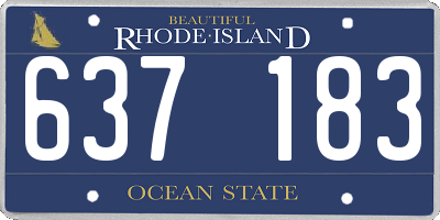 RI license plate 637183