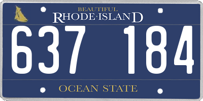 RI license plate 637184