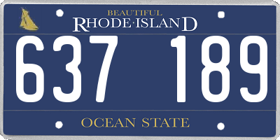RI license plate 637189