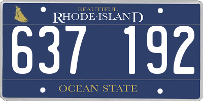 RI license plate 637192