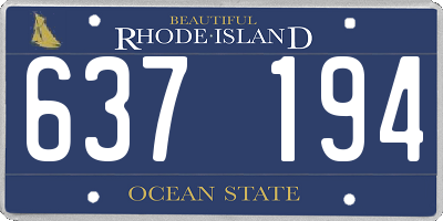 RI license plate 637194