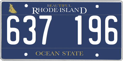 RI license plate 637196
