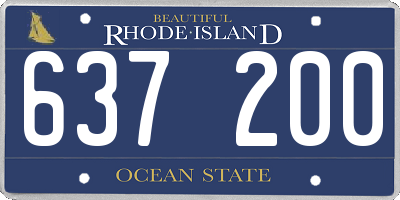RI license plate 637200