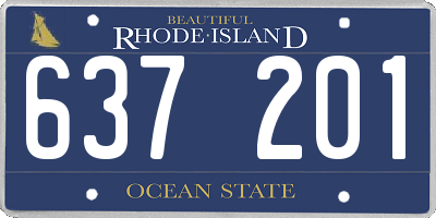 RI license plate 637201
