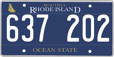 RI license plate 637202