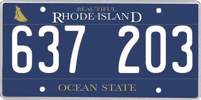 RI license plate 637203