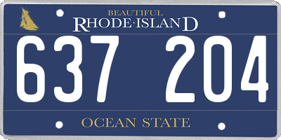 RI license plate 637204