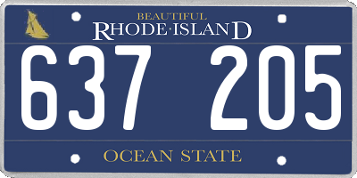 RI license plate 637205