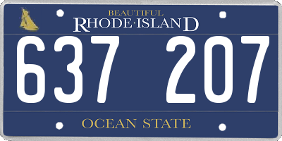 RI license plate 637207