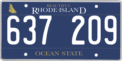 RI license plate 637209