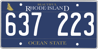 RI license plate 637223