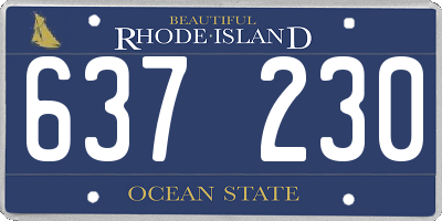 RI license plate 637230