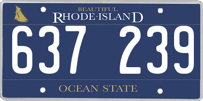 RI license plate 637239